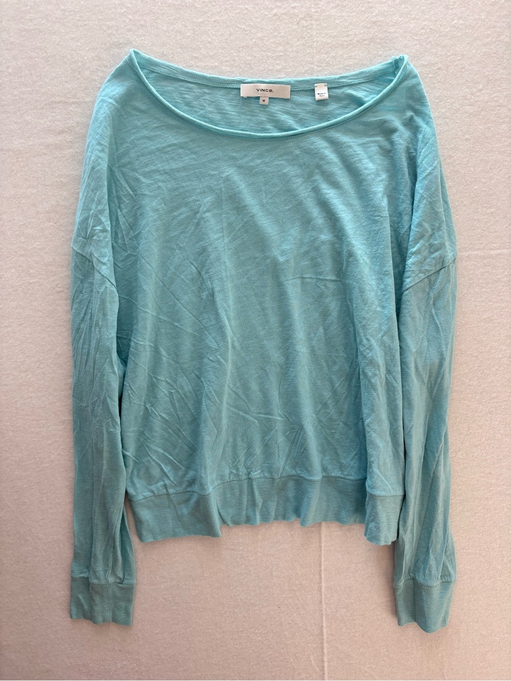 Vince Relaxed Boatneck Cropped Tee